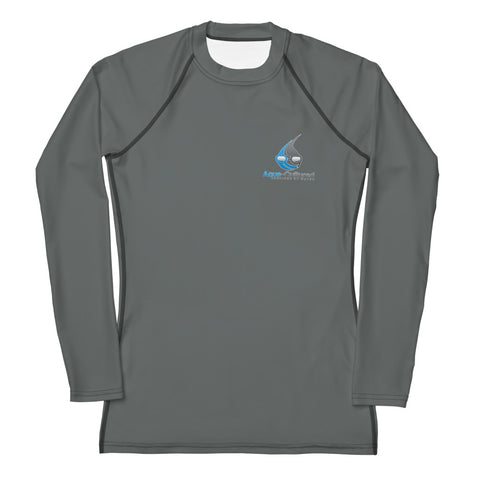 Aqua-Cultured-Small Logo-Women's Rash Guard-Gray