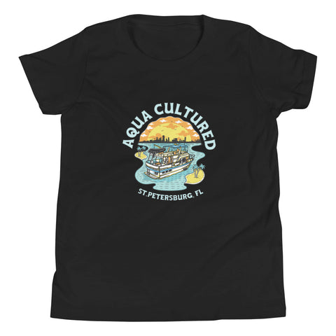 Youth Short Sleeve T-Shirt- Aqua-Cultured in St. Pete